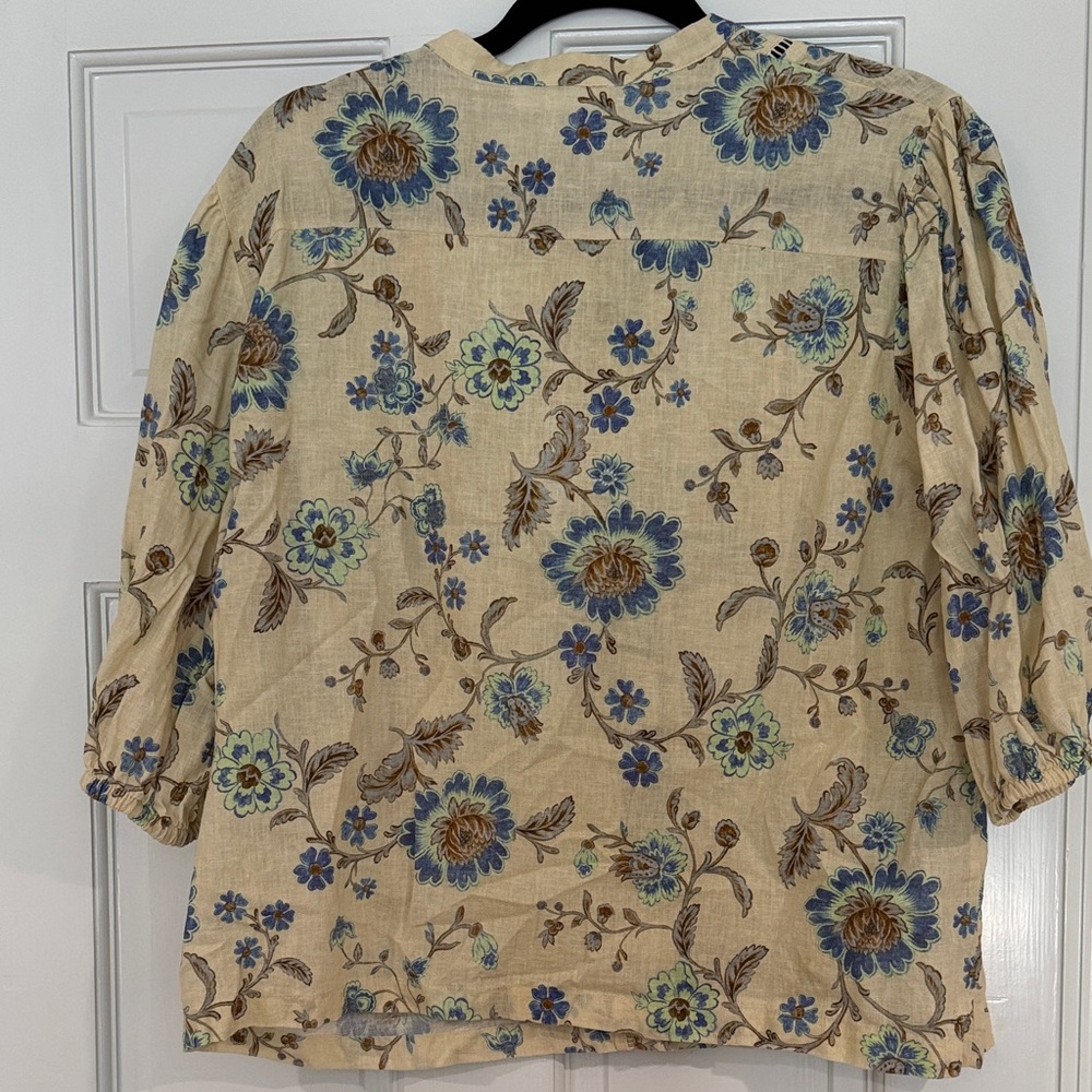 Mango Beige Floral Blouse - Picture 3 of 4